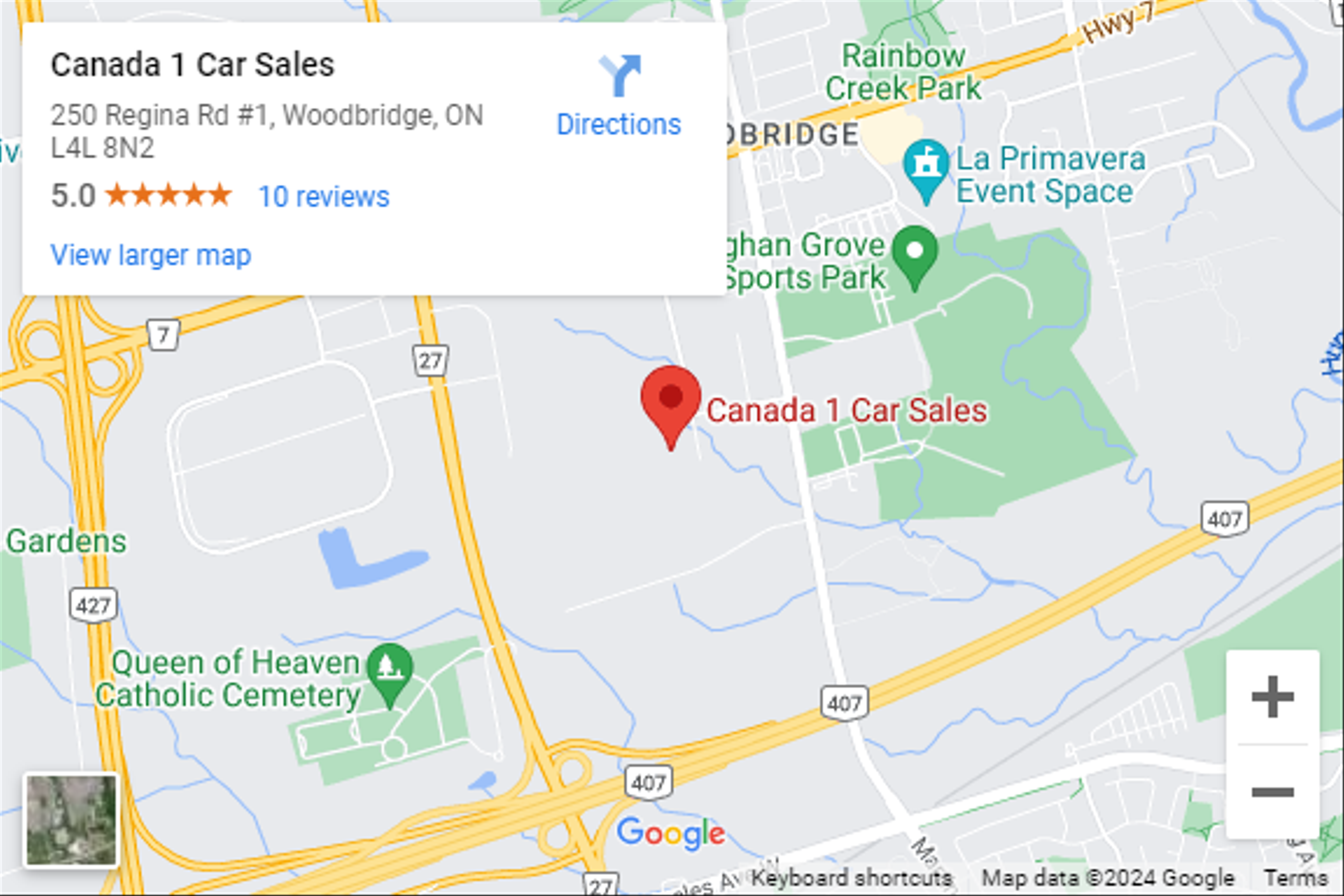 Canada 1 Car Sales map location